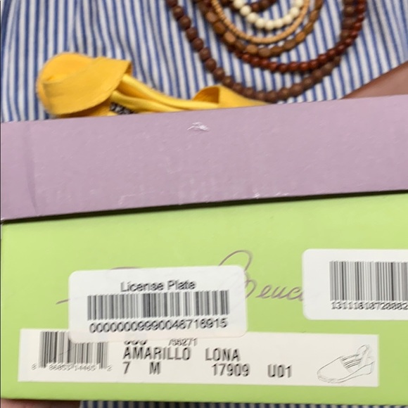 Sesto Meucci NIB Lona wedge espadrille, Amarillo - Picture 4 of 4